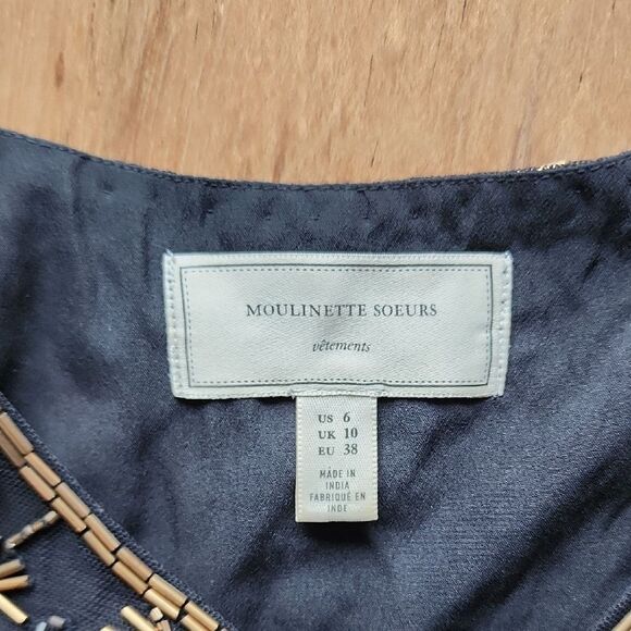 Moulinette Soeurs Black and Blue Dress - Women's Size 6 - Picture 2 of 6